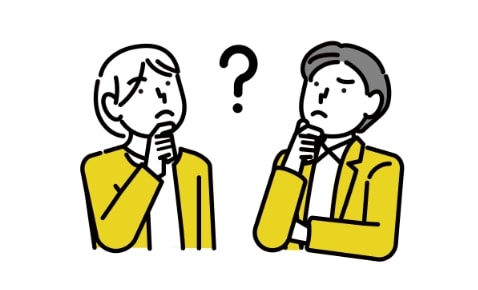 悩んでいる人達のイラスト