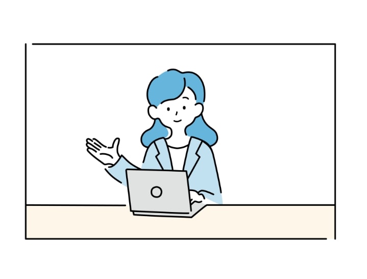 支援するイメージの女性のイラスト