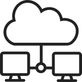クラウドで共有しているイメージのイラスト