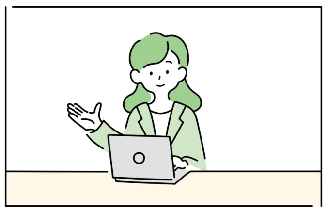 支援するイメージの女性のイラスト